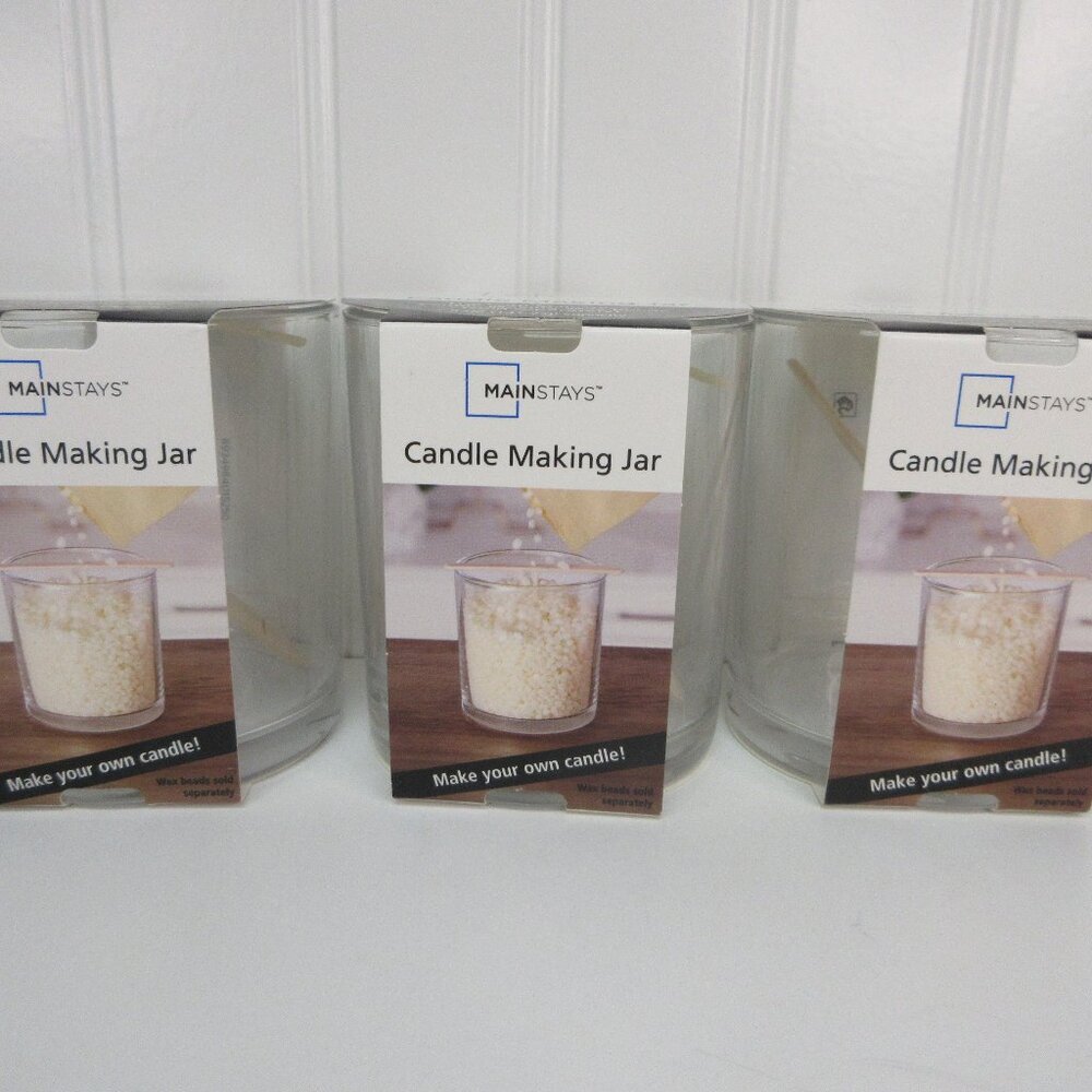Mainstays DIY Candle Making Jar 5oz Clear Empty Glass Vessel Lot of 3
